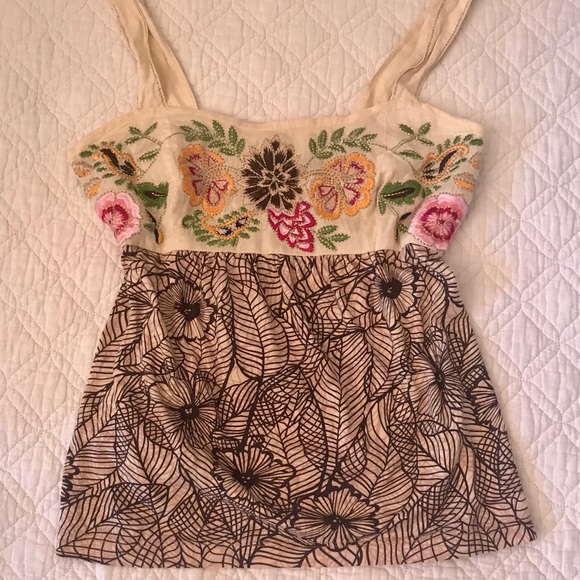 Anthropologie Tops - 🛍Anthro Top; Embroidered Flowers